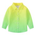 thumbnail image 6 of Qingpeng Toddler Boys Girls Lapel Button Down Shirt Classic Casual Loose Solid Long Sleeves T Shirt, 6 of 7