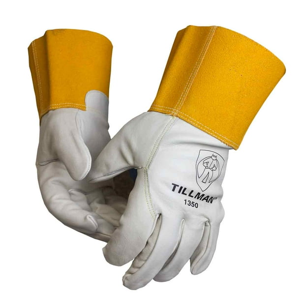 Tillman 1350 Unlined Top Grain Cowhide MIG Welding Gloves 4" Cuff, X
