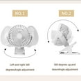 thumbnail image 3 of 3-Speed Multi-Functional Clip On Desk Fan, Portable USB Rechargeable Quiet Cooling Fan, Sturdy Clamp Fan for Office Dorm Home Travel, Blue, 3 of 5