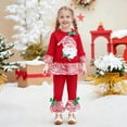 thumbnail image 2 of Afdoent Girls Clothing Set Themed Girls Long Sleeve Top And Flare Pants Outfit Christmas Striped Party Wear For Holiday Season 3-4 Years, 2 of 9