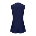 thumbnail image 6 of LYXSSBYX Pajamas for Women Set Women Fashionable Casual Solid Color Sleeveless V-neck Casual Loose Top Shorts Set, 6 of 6