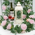 thumbnail image 4 of 3.Ft Artificial Pink Rose Garland, Fake Rose Vine Floral Garland, Pink Rose Flower Garland, Silk Hanging Rose Flower Vines for Wedding Party Garden Home Table Wall Decor, 4 of 5