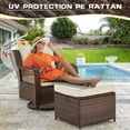 thumbnail image 4 of Yalissey 6 Pieces Wicker Patio Furniture Set Conversations Sets, 2 Outdoor 360° Swivel Rocking Chairs, Patio Swivel Glider Chair with Table and Ottoman for Garden, Poolside, Backyard (Brown), 4 of 8