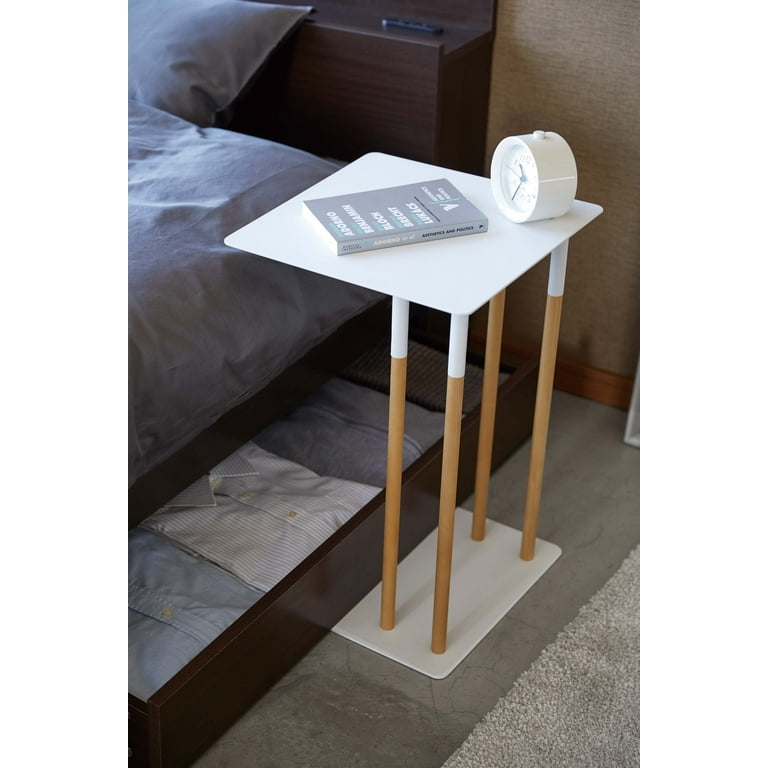 Yamazaki Home C Side Table White Steel Supports 11 pounds