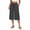 Gray Casual Pants, variant on Miluxas Women's Plus Size Wide Leg Capri Pants High Waist Drawstring Business Casual Loose Cropped Culottes with Pockets Lightweight Breathable White