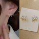 thumbnail image 2 of Shiny Crystal Earrings,claw Earring Cuff For Women,ear Wrap Cuff Piercing Studs Earrings, Silver Cz Cuff Stud Earrings For Women Girls, 2 of 5