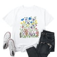 thumbnail image 4 of DEXIO Plus Size Vintage Floral T Shirts for Women Boho Wildflower Graphic Tees Cute Short Sleeve Casual Tops,5X, 4 of 14