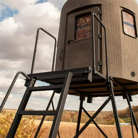 Banks Outdoors Deck Plate with Handrails Heavy Duty Hunting Blind Accessory 43" x 28"