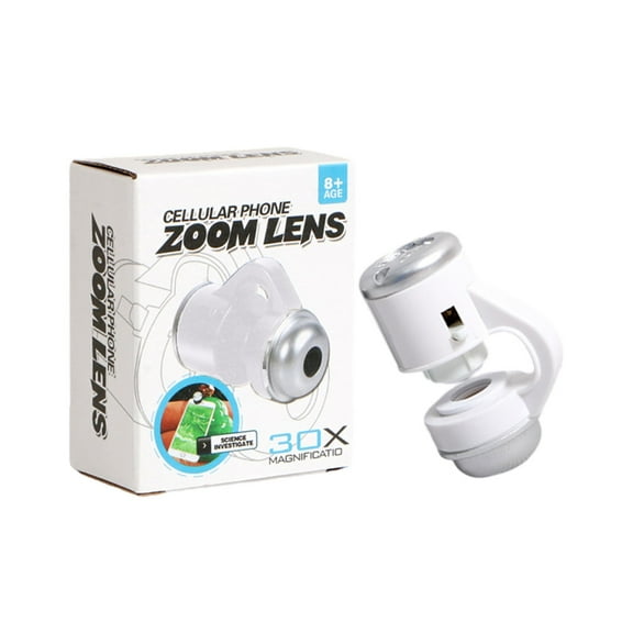 AOOOWER Universal Mobile Phone Microscope 30X Magnifier with LED Light Macro Lens Clip