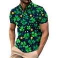thumbnail image 2 of Handshe Men's St.Patrick's Day Print Shirt, Short Sleeve Button-Up Collar for Holiday Celebration and Casual Wear, 2 of 5
