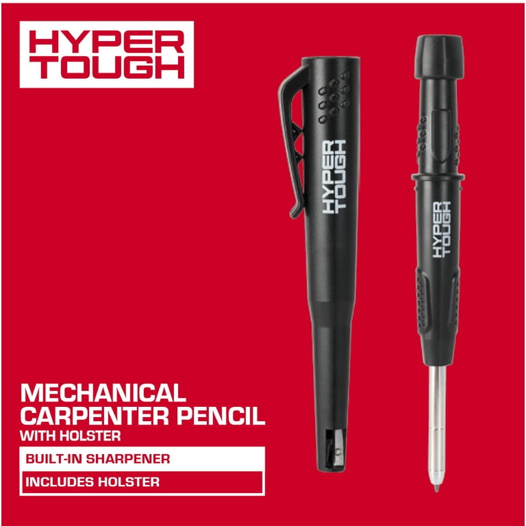 Hyper Tough Mechanical Carpenter Pencil with Pencil Sharpener and