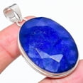 thumbnail image 2 of Sapphire(Simulated) Gemstone Handmade 925 Sterling Silver Jewelry Pendant 2.17" AH-913, 2 of 2