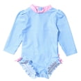 thumbnail image 3 of iEFiEL Infant Baby Girls One-piece Swimsuit Long Sleeves Floral Printed Ruffled Bathing Suit Rash Guard, 3 of 7