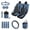 Blue Mosaic, variant on Psesaysky 15pc Bundle Seat Protectors, Trash Can, Air Vent Organizer,Steering Wheel Cover,Seat Belt Pads,View Mirror Cover,Coasters,Keychain Aesthetic Plant Theme for Most Vehicle Car's Lovers