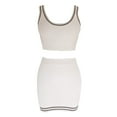 thumbnail image 4 of Skirt Set Knitted Color Block Tennis Skirt and Texture Outdoor Sports Suit Womens Summer Outfits White M, 4 of 5