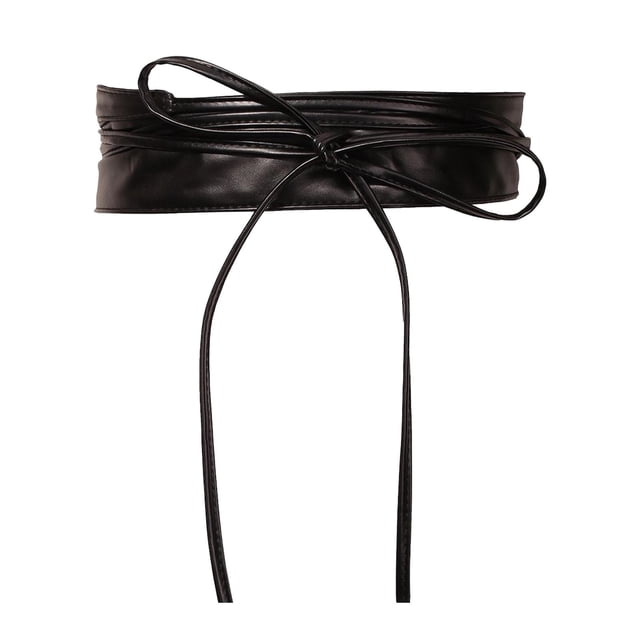 Cinturón de Cintura ancha Baoblaze Pretina ancha de cuero PU negro para mujer