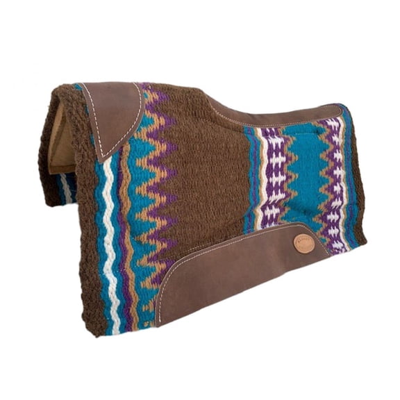 Klassy Cowgirl Brown, Purple & Blue Wool Saddle Pad w/ Memory Felt