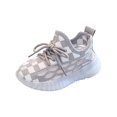 thumbnail image 2 of Willtoo Kids Checkered Knit Athletic Sneakers Breathable Mesh Elastic Lace-Up Running Shoes Lightweight Non-Slip Casual Sport Shoes, 2 of 5