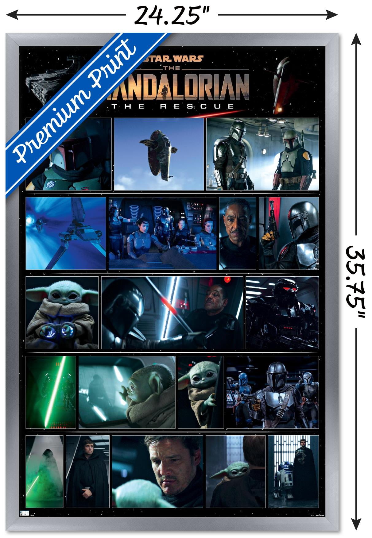 Star Wars: The Mandalorian Season 2 - Chapter 16 Grid Wall Poster, 22.375" x 34", Framed