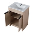 thumbnail image 6 of Freestanding Bathroom Vanity with White Ceramic Sink, Modern  Storage Cabinet with 2 Soft-Close Cabinet Doors, 24 Inch, 6 of 9