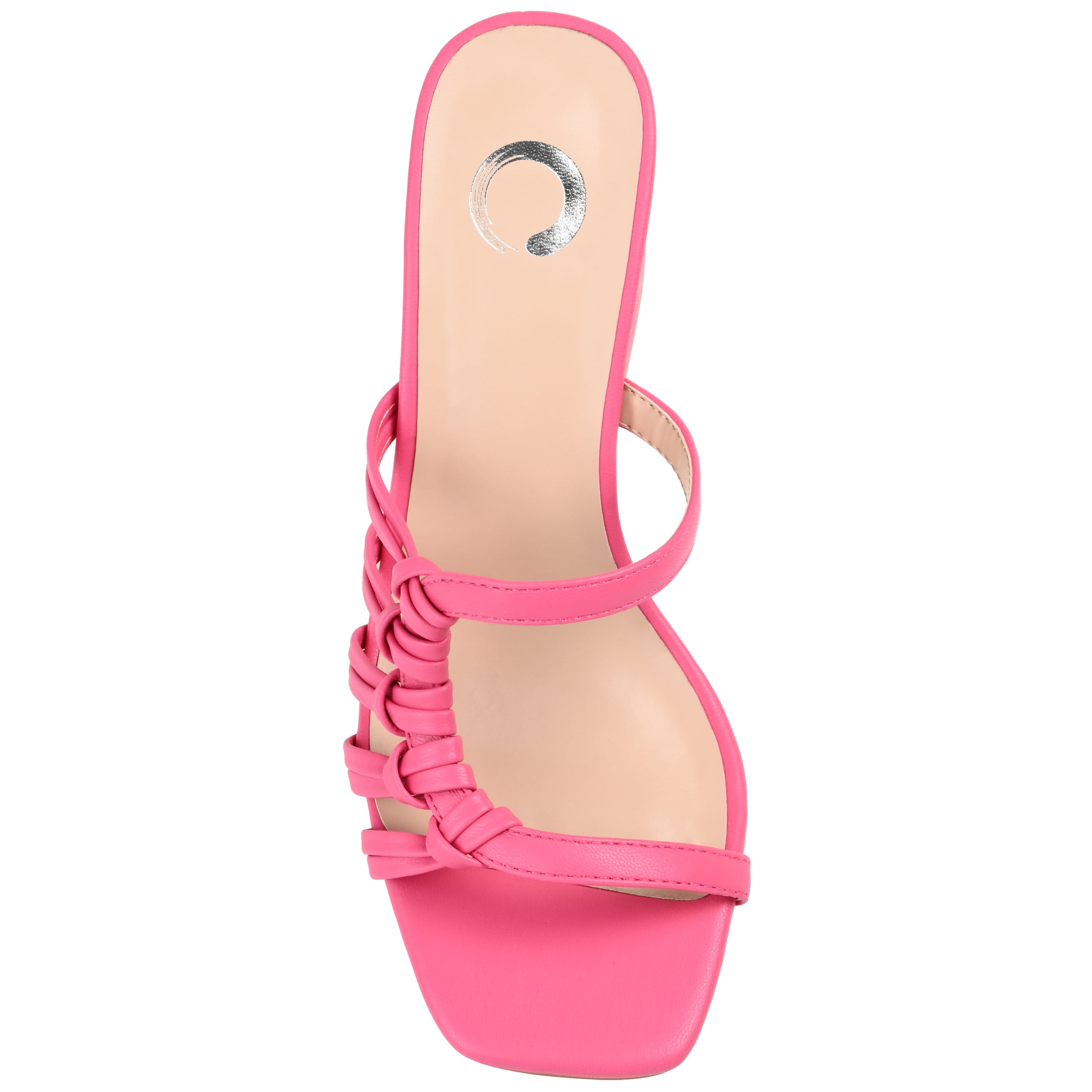 Journee Womens Emory Open Square Toe Block Heel Sandals