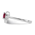 thumbnail image 3 of Sterling Silver Rhodium-plated Created Corundum & CZ Heart Ring, 3 of 4