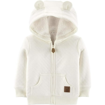 Simple Joys by Carter's Baby Hooded Sweater Jacket with Sherpa Lining 24 Months Oatmeal