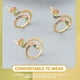 thumbnail image 2 of EeaseMX Anillo de serpiente de cristal para nudillos, anillo abierto retro para mujeres y adolescentes., 2 of 7