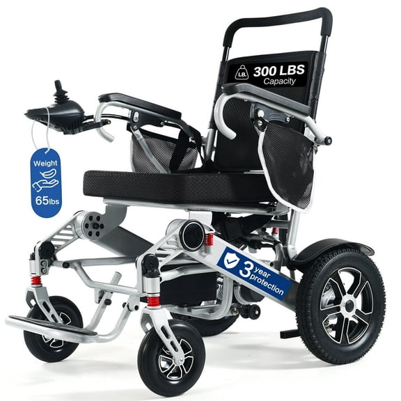 Thland 30 Miles Long Travel Range, Portable Electric wheelchair for Adults Lightweight Foldable, All Terrain Motorized Power Wheelchair for Seniors Portable, Airline Approved