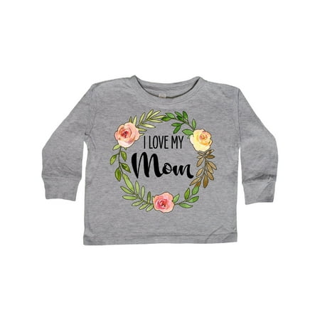 

Inktastic I Love my Mom- flower circle Gift Toddler Boy or Toddler Girl Long Sleeve T-Shirt