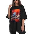 thumbnail image 4 of Plus Size Shirt for Women Black Tops for Women Short Sleeves Shirt for Women Blue Bird2 T Shirt Crewneck Shirt for Women 4XL, 4 of 5