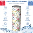thumbnail image 5 of Pioneer Flower Floral Print Pattern 20oz Skinny Tumbler with Straw & Lid, Double Wall Vacuum Insulated Cup, Leak-Proof, Cup Holder Friendly, Hot 6H Cold 12H, 5 of 6