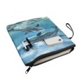 thumbnail image 3 of HELLHERO Dolphin Book Organizer Bag Classic Bible Tote Bags with Zipper Pocket Polyester Fabric Handle for Librarian Travel Teachers 8.66 x 11.42 Inch, 3 of 7