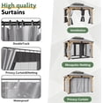 thumbnail image 5 of 10x12 ft Cedar Wood Gazebo with Curtains & Mosquito Netting, Hardtop Gazebo with Galvanized Steel Double Roof, 5 of 6