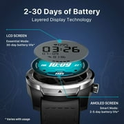 Ticwatch Pro 2020 Smartwatch 1GB RAM, GPS Layered Display Long Battery Life, Wear OS by Google, NFC, 24H Heart Rate, Sleep Tracking, Music, IP68 Water Resistance, Compatible with Android/iOS, Black