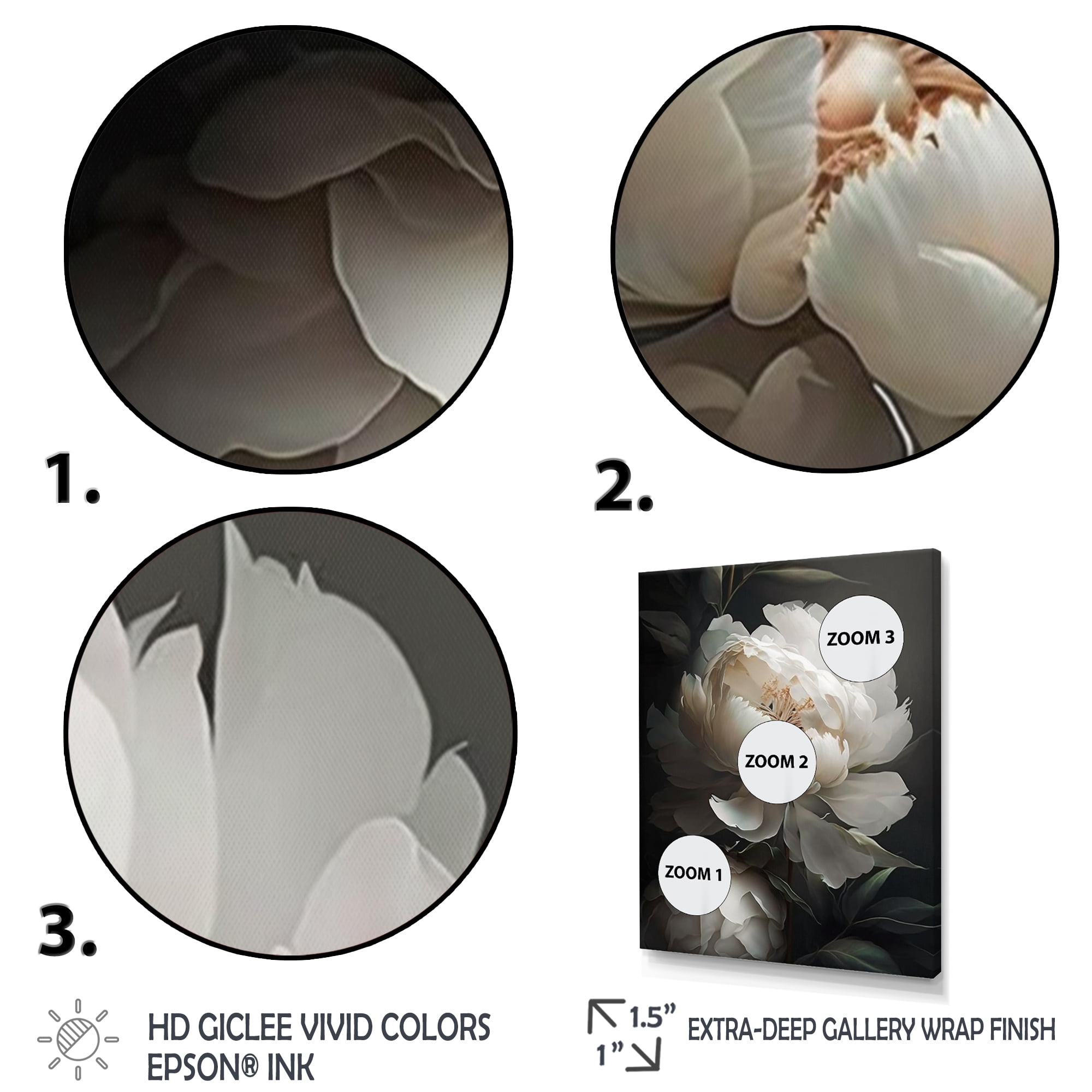 Designart Peony Flower III Canvas Wall Art