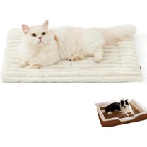 Asolla Cat Bed, Self-Warming Pet Mat with Anti-Slip & Scratch-Resistant Design, Machine Washable Thermal Pad Reflects Body Heat for Pets Without Electricity (White,76 * 51 cm)