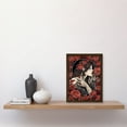 thumbnail image 2 of Kiss from a Rose Red and Black Floral Illustration Artwork Framed Wall Art Print A4, 2 of 4
