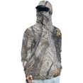 thumbnail image 2 of Hooded Sun Shirts for Men with Mask UPF 50+ Fishing Blouses Long Sleeve UV Rash Guard Cooling Lightweight Hoodies L Dark Gray, 2 of 5