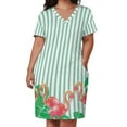 thumbnail image 2 of Vestido holgado con bolsillos y rayas de flamencos, vestidos vintage para mujer 2025, 2 of 6