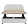 thumbnail image 5 of Full Size Lift Up Storage Bed Frame with Hydraulic Storage System, Teddy Fleece Upholstered Platform Bed with Headboard for Bedroom, No Spring Box Needed, White, 5 of 7