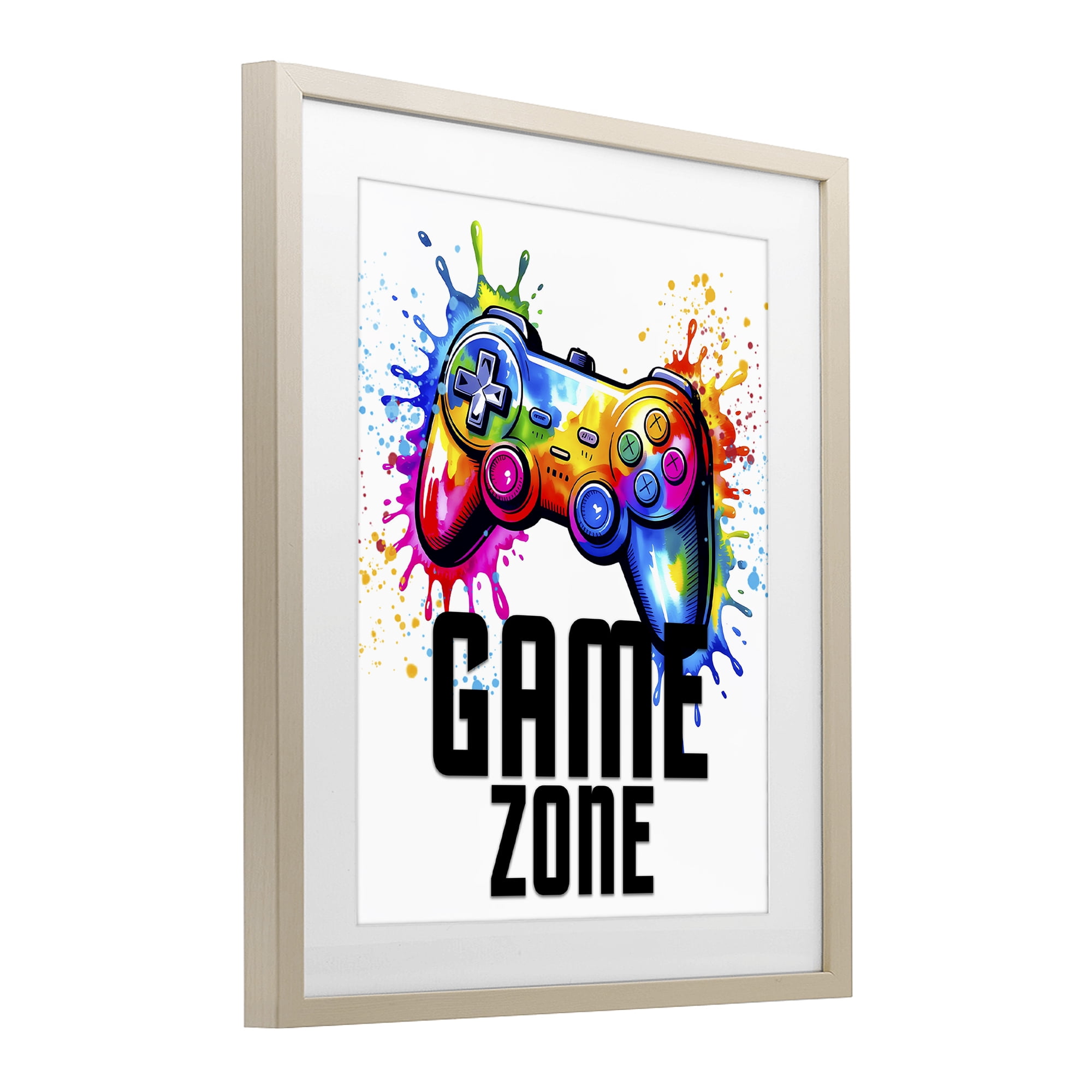 Stupell Industries Game Zone Bright Splash Birch Framed Print Under Glass, design by Kim Allen