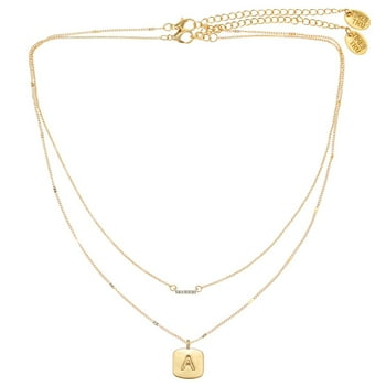 Time and Tru Women's Initial Letter "A" Necklace Set, 2-Piece