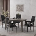 thumbnail image 2 of GDF Studio Ashlyn French Country Fabric Upholstered Wood Dining Chairs, Set of 4, Black and Gray, 2 of 8