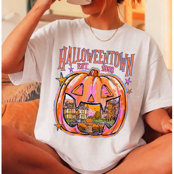 Halloweentown Pumpkin Shirt, Halloweentown University T-shirt, Retro Spooky Season Autumn Graphic Tee