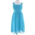 thumbnail image 3 of inhzoy Kids Girls Wide Straps Pleated Ruched Chiffon Flower Girl Dress, 3 of 7