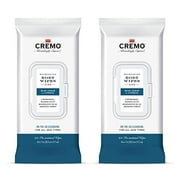 Cremo Refreshing Blue Cedar & Cypress Body Wipes, A Woodsy Scent with Notes of Lemon Peel, Cypress and Cedar, 6 Oz (2-Pack)