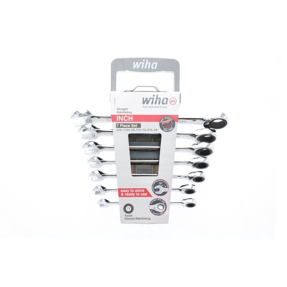 Wiha Tools 30393 Combination Inch Ratchet Wrenches 7 Piece Set