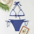 thumbnail image 5 of ylioge Bikini Sets for Womens 2025 Summer Two Piece Bathing Suits Built in Wireless Bras Solid Color Trendy Beach Thongs Swimsuits, 5 of 6