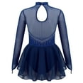 thumbnail image 3 of Alvivi Girls Figure Ice Skating Dress Mesh Splice Ballet Gymnastics Leotard 6-14, 3 of 7